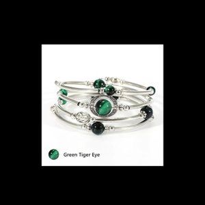 4 strand silver bracelet feminine unique  many different bead choices to